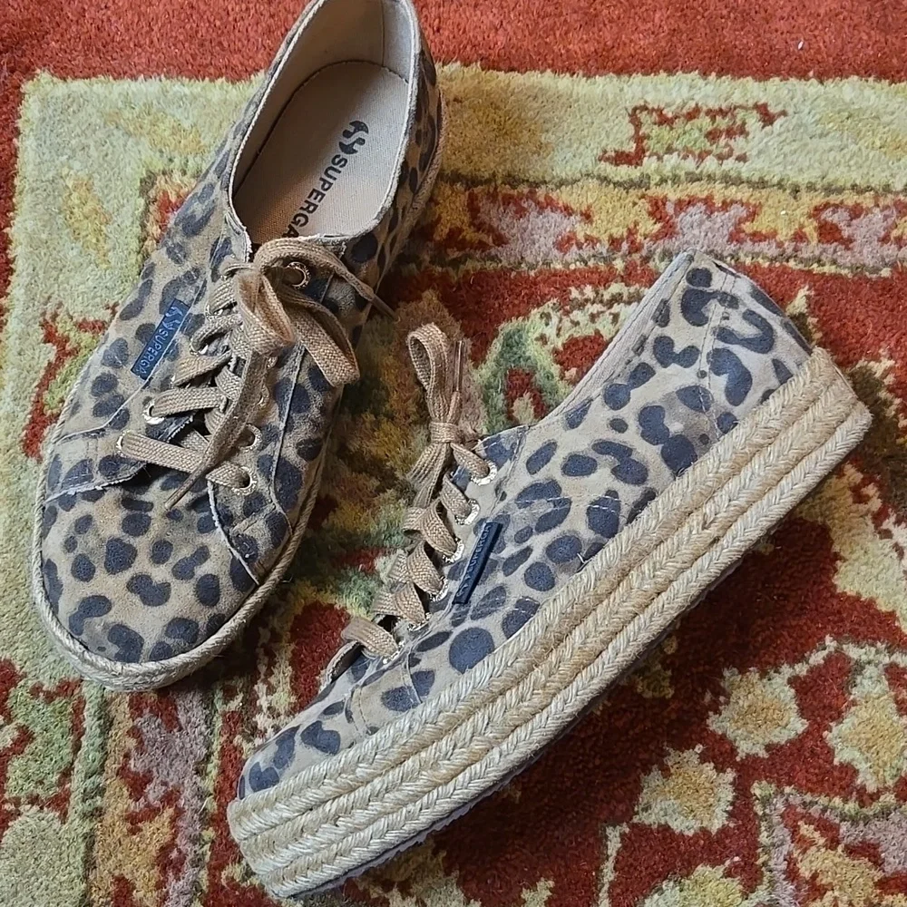 Superga Leopard Print Leather Sneakers